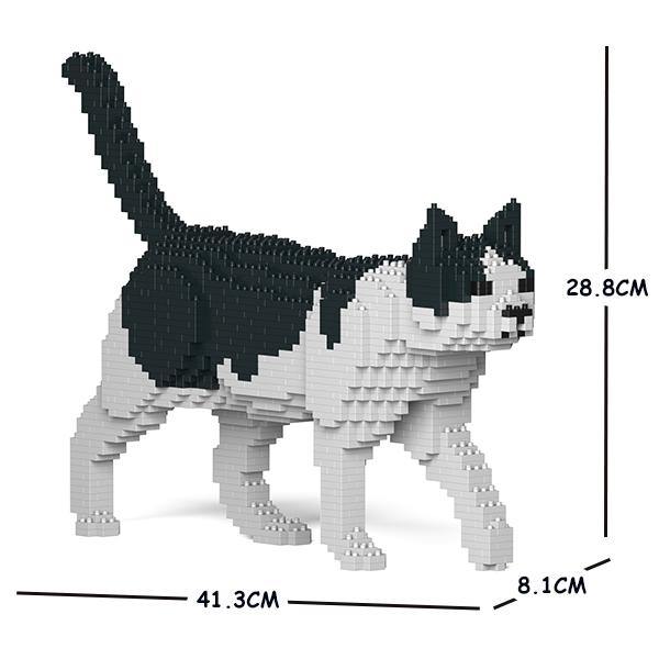 Black & White Cat Sculpture - LAminifigs , lego style jekca building set