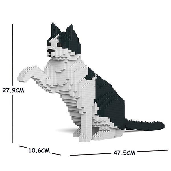 Black & White Cat Sculpture - LAminifigs , lego style jekca building set