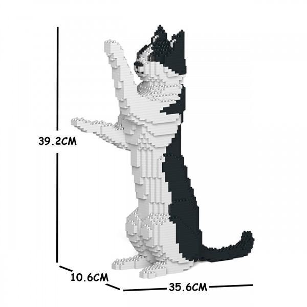 Black & White Cat Sculpture - LAminifigs , lego style jekca building set