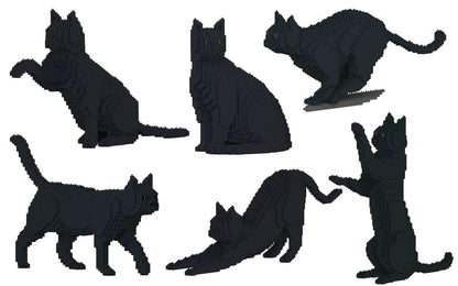 Black Cats Sculptures - LAminifigs , lego style jekca building set