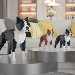 Boston Terrier Dog Sculptures - LAminifigs , lego style jekca building set