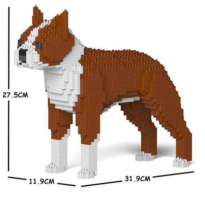 Boston Terrier Dog Sculptures - LAminifigs , lego style jekca building set