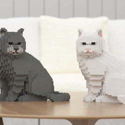 British Shorthair Cats Sculptures - LAminifigs , lego style jekca building set