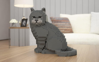 British Shorthair Cats Sculptures - LAminifigs , lego style jekca building set