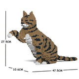 Brown Tabby Cat Sculpture - LAminifigs , lego style jekca building set