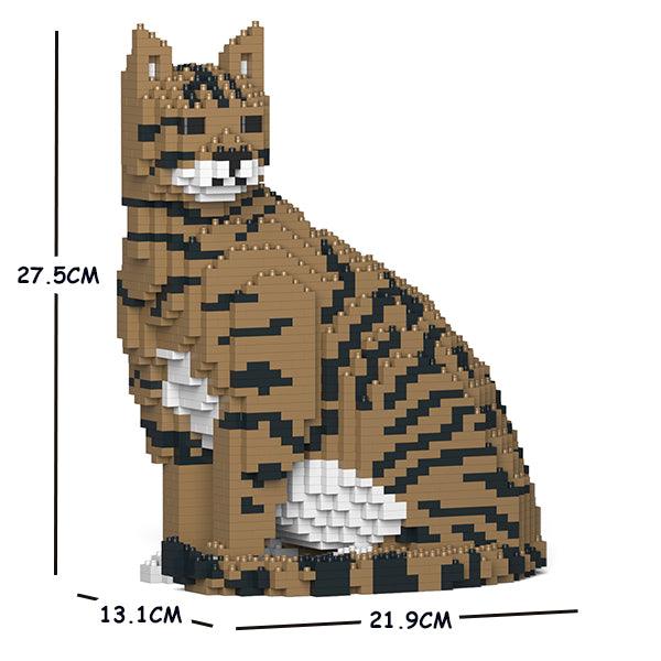 Brown Tabby Cat Sculpture - LAminifigs , lego style jekca building set