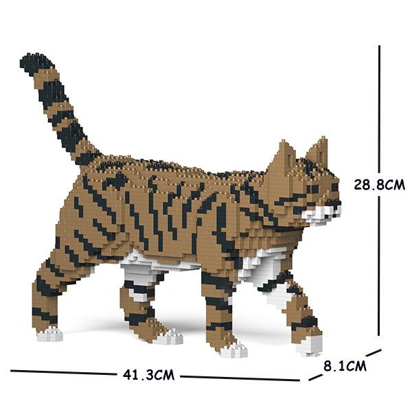 Brown Tabby Cat Sculpture - LAminifigs , lego style jekca building set