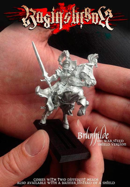 Brunhilde with Shield on War Steed - LAminifigs , lego style jekca building set