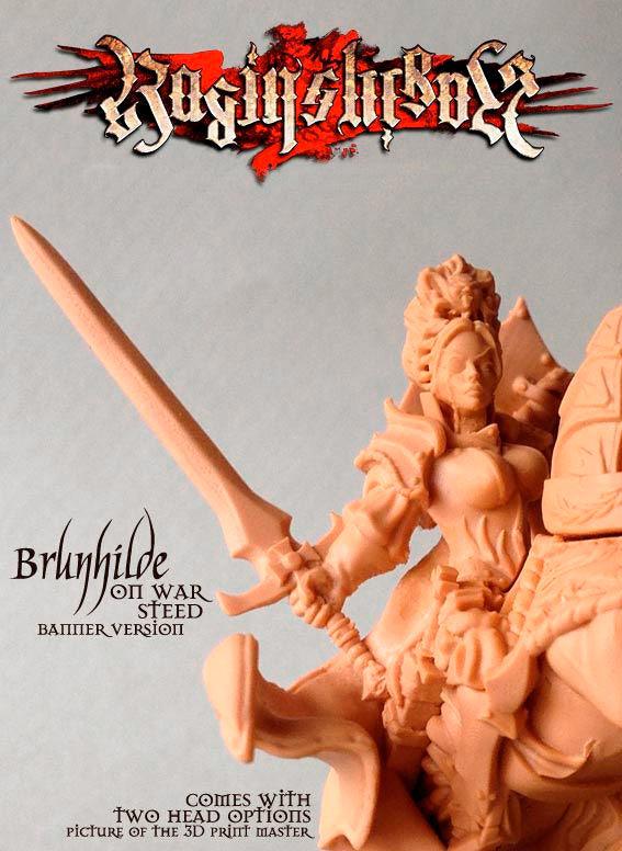 Brunhilde with Shield on War Steed - LAminifigs , lego style jekca building set