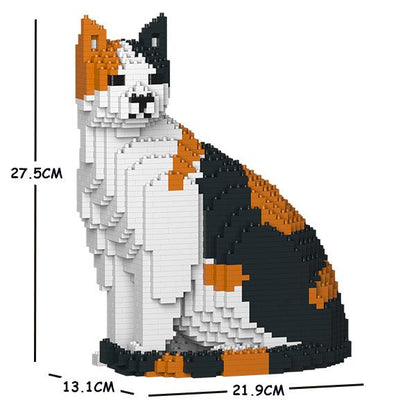 Calico Cats Sculptures - LAminifigs , lego style jekca building set