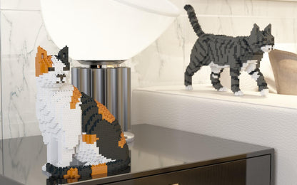 Calico Cats Sculptures - LAminifigs , lego style jekca building set