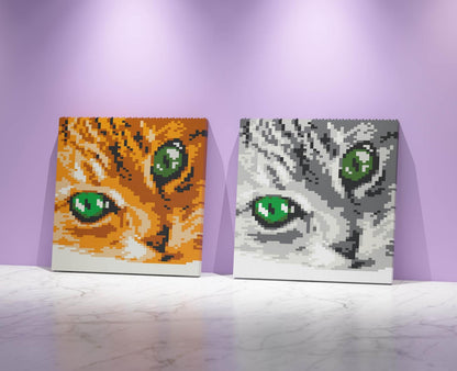 Cat Eyes Brick Paintings - LAminifigs , lego style jekca building set