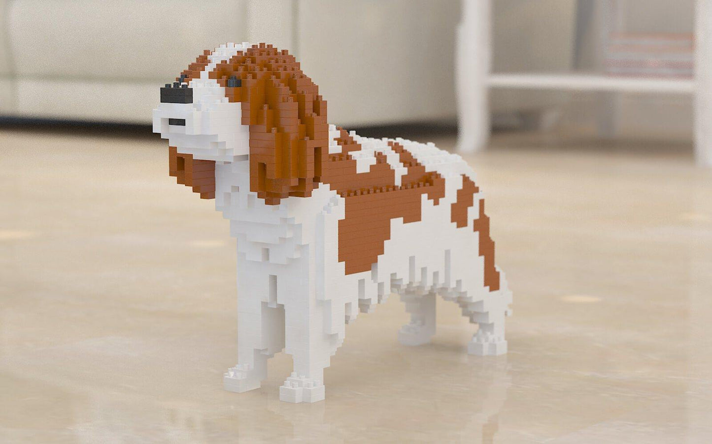 Cavalier King Charles Spaniel Dog Sculptures - LAminifigs , lego style jekca building set