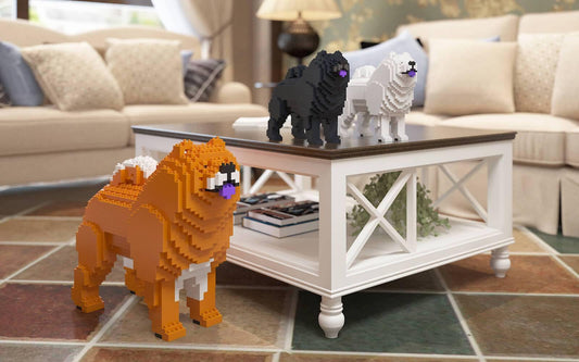 Chow Chow Dog Sculptures - LAminifigs , lego style jekca building set