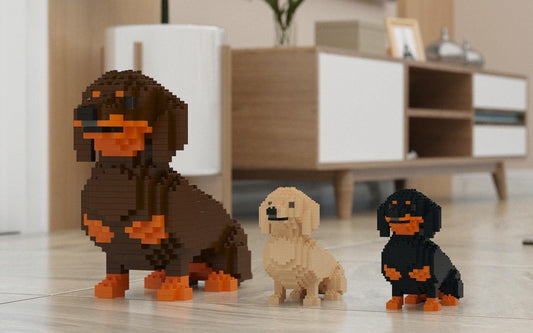 Dachshund Dog Sculptures - LAminifigs , lego style jekca building set