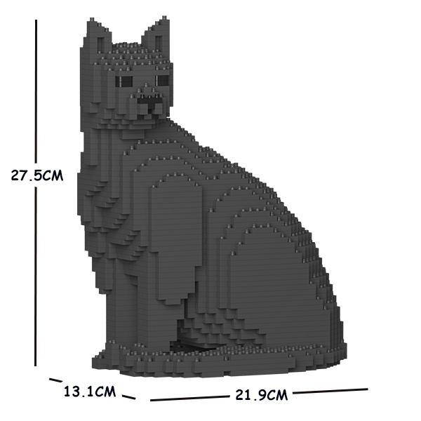 Dark Grey Cats Sculptures - LAminifigs , lego style jekca building set