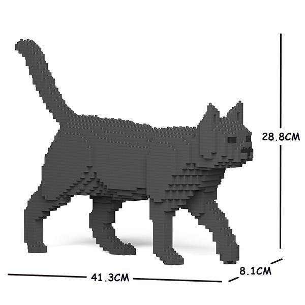 Dark Grey Cats Sculptures - LAminifigs , lego style jekca building set