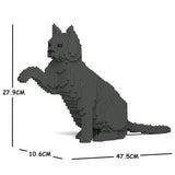Dark Grey Cats Sculptures - LAminifigs , lego style jekca building set
