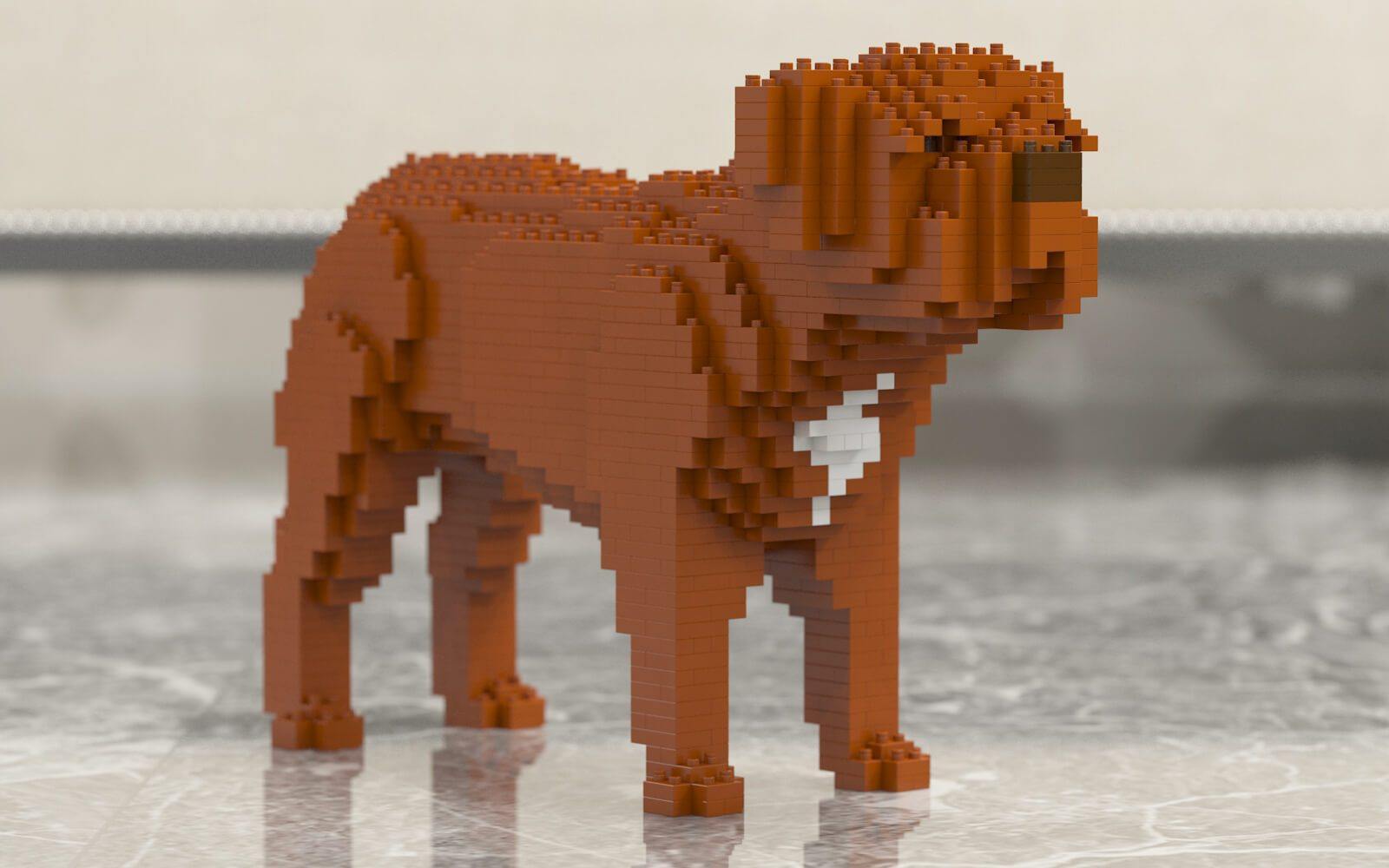 Dogue De Bordeaux Dog Sculptures - LAminifigs , lego style jekca building set