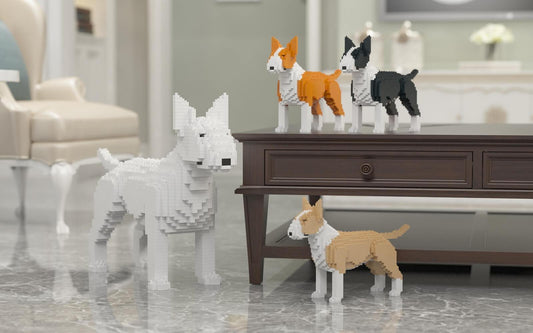 English Bull Terrier Dog Sculptures - LAminifigs , lego style jekca building set