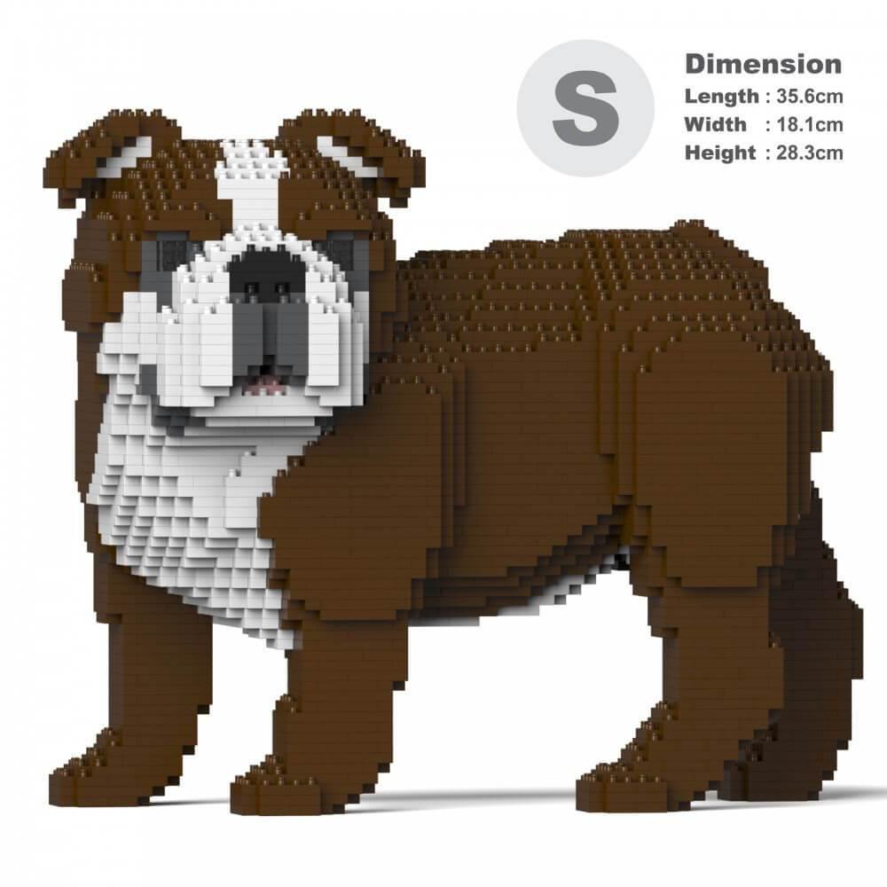 English Bulldog 4-in-1 Pack Dog Sculptures - LAminifigs , lego style jekca building set