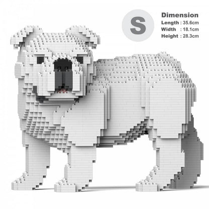 English Bulldog 4-in-1 Pack Dog Sculptures - LAminifigs , lego style jekca building set