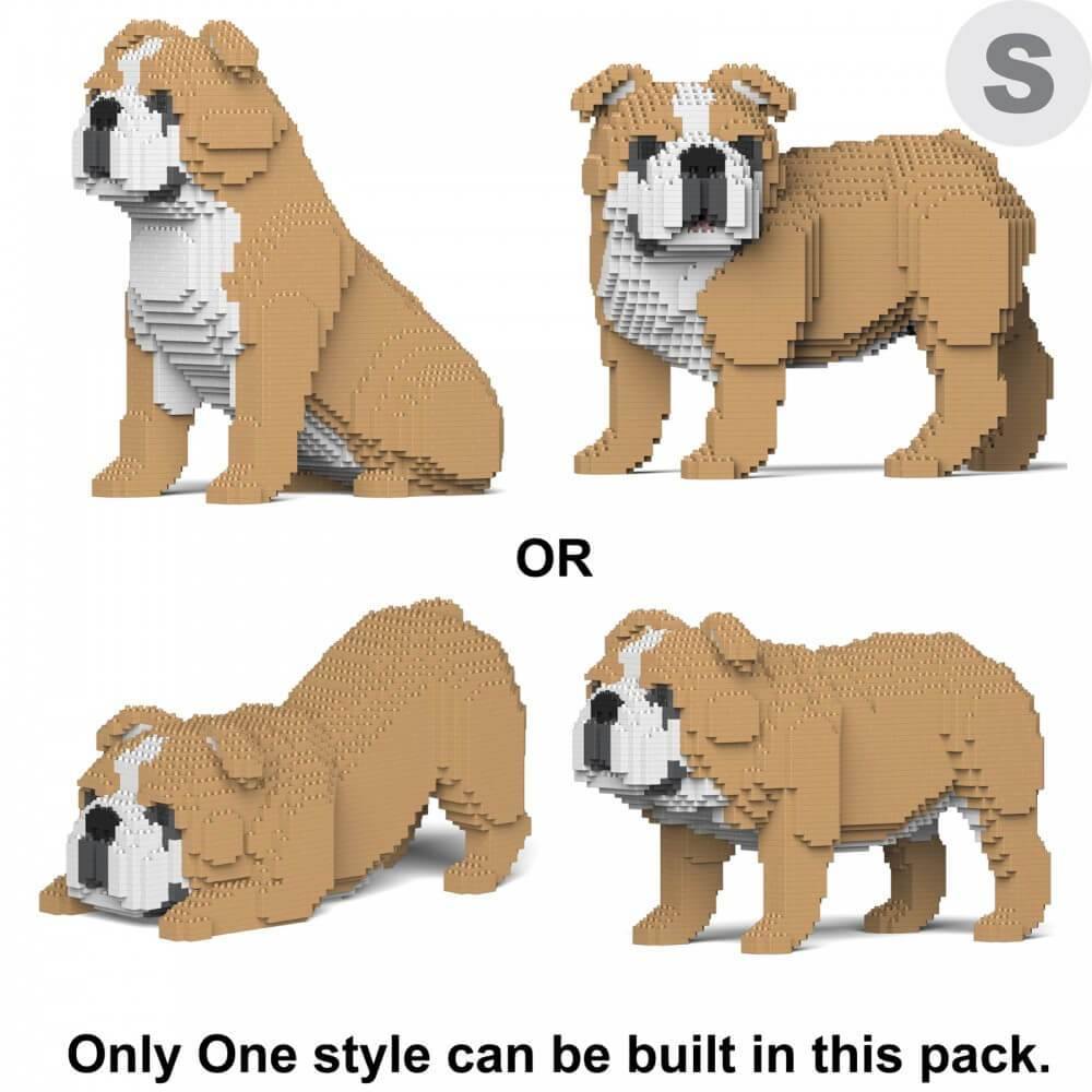 English Bulldog 4-in-1 Pack Dog Sculptures - LAminifigs , lego style jekca building set