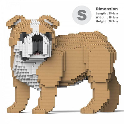 English Bulldog 4-in-1 Pack Dog Sculptures - LAminifigs , lego style jekca building set