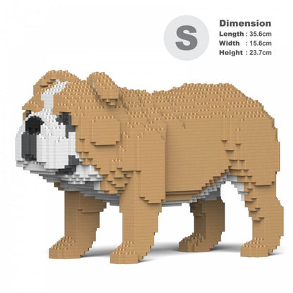 English Bulldog 4-in-1 Pack Dog Sculptures - LAminifigs , lego style jekca building set