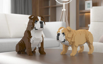 English Bulldog 4-in-1 Pack Dog Sculptures - LAminifigs , lego style jekca building set