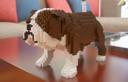 English Bulldog Dog Sculptures - LAminifigs , lego style jekca building set