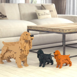 English Cocker Spaniel Dog Sculptures - LAminifigs , lego style jekca building set