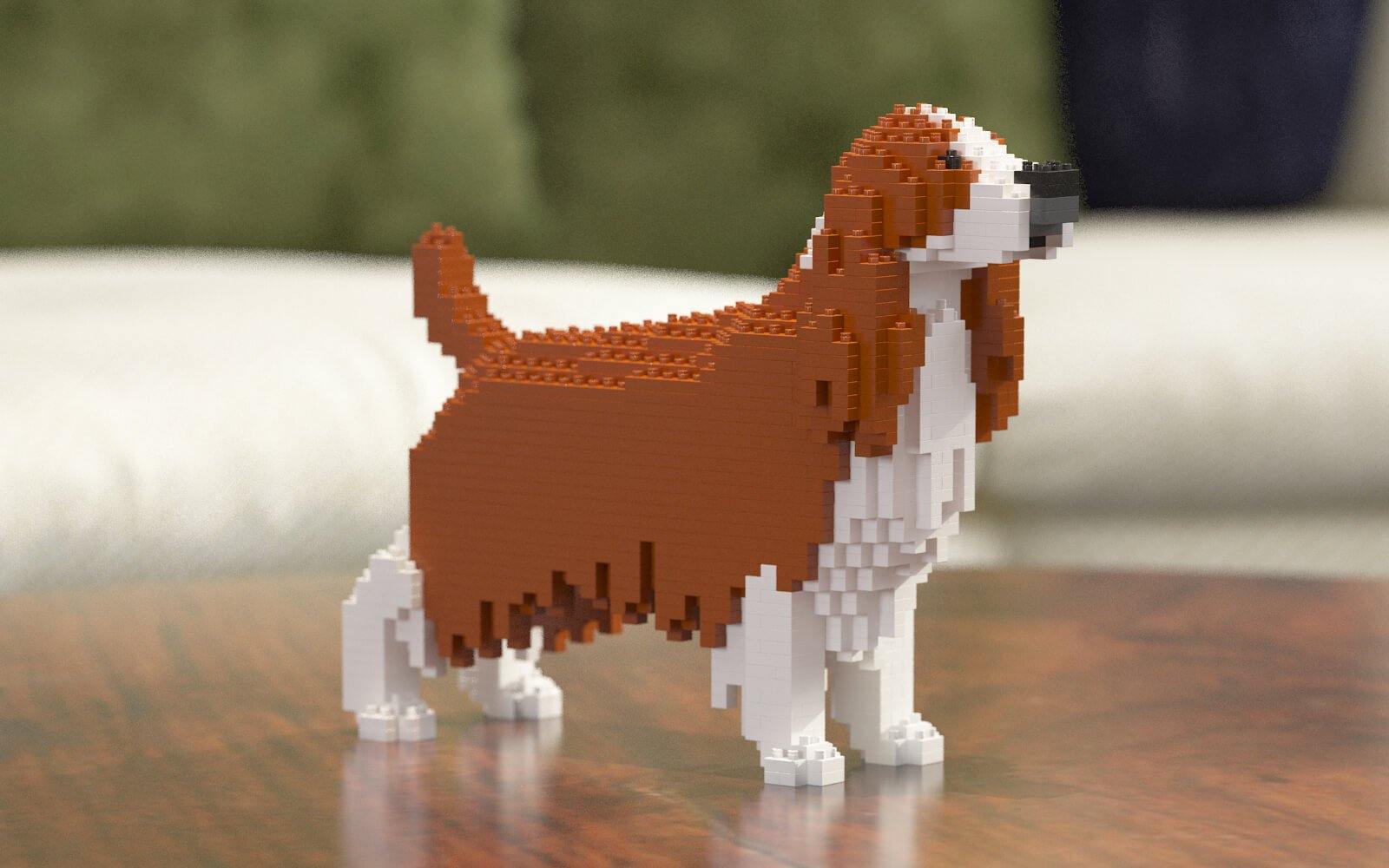 English Springer Spaniel Dog Sculptures - LAminifigs , lego style jekca building set