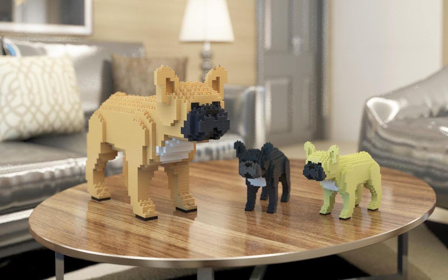 French Bulldog Dog Sculptures - LAminifigs , lego style jekca building set