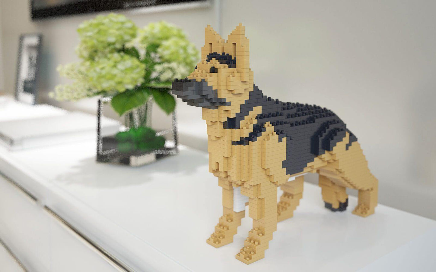 German Shepherd Dog Sculptures - LAminifigs , lego style jekca building set