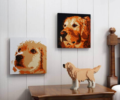 Golden Retriever Brick Paintings - LAminifigs , lego style jekca building set