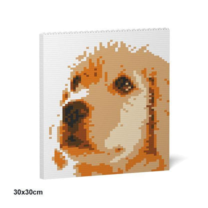 Golden Retriever Brick Paintings - LAminifigs , lego style jekca building set