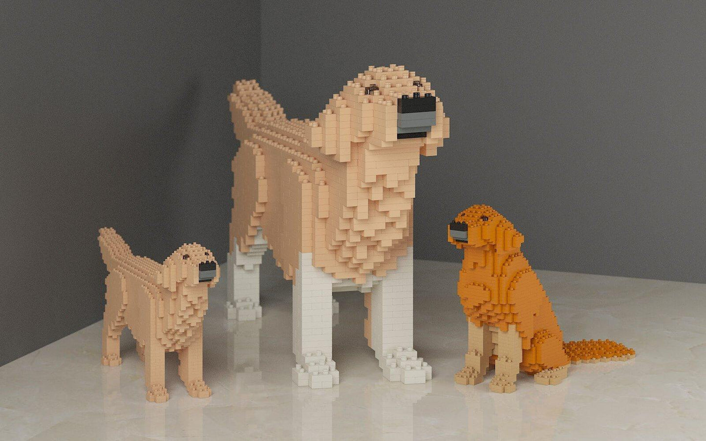 Golden Retriever Dog Sculptures, Brick Paintings, Pencil Cups - LAminifigs , lego style jekca building set