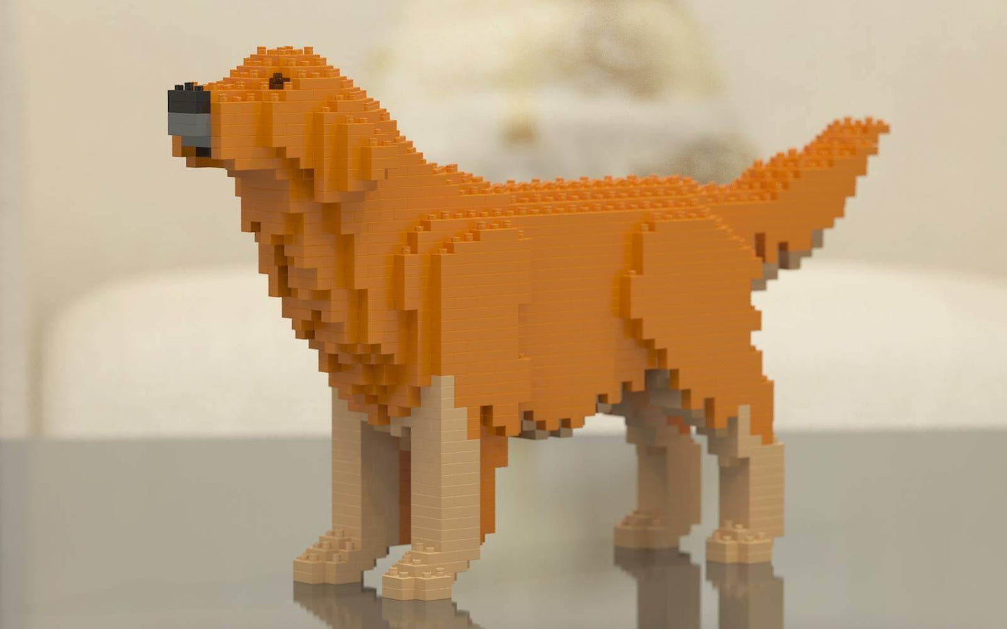 Golden Retriever Dog Sculptures, Brick Paintings, Pencil Cups - LAminifigs , lego style jekca building set