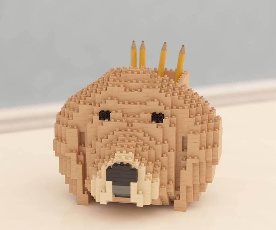 Golden Retriever Dog Sculptures, Brick Paintings, Pencil Cups - LAminifigs , lego style jekca building set