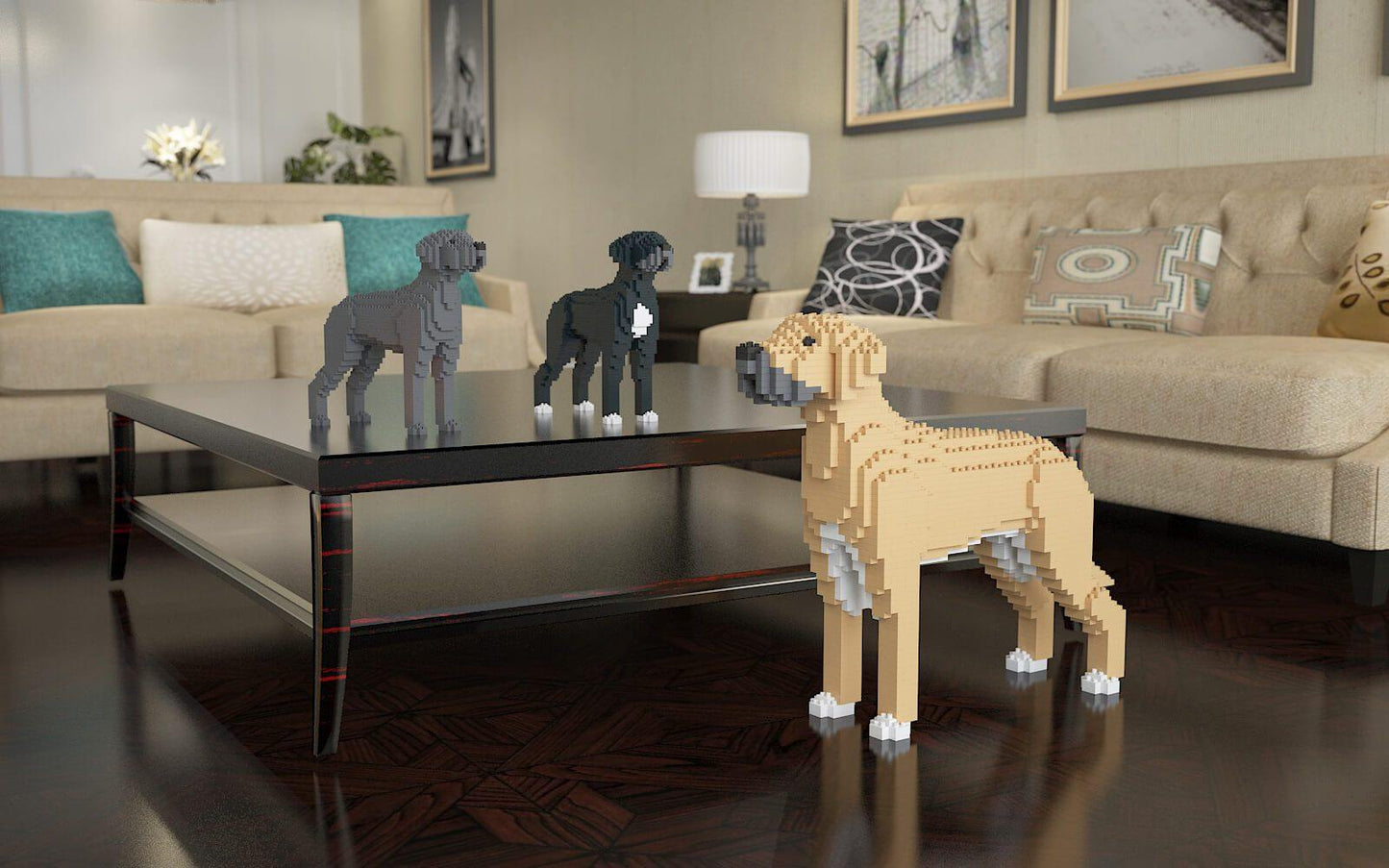 Great Dane Dog Sculptures - LAminifigs , lego style jekca building set