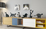 Grey Tuxedo Cats Sculptures - LAminifigs , lego style jekca building set