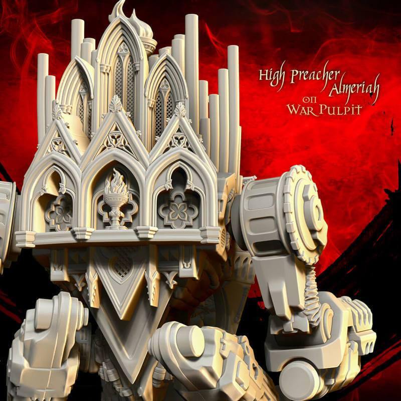 High Preacher Almeriah on War Pulpit - LAminifigs , lego style jekca building set