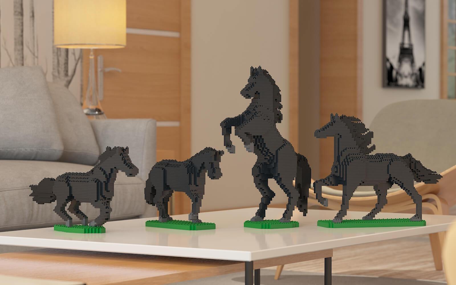 Horses Sculptures - LAminifigs , lego style jekca building set