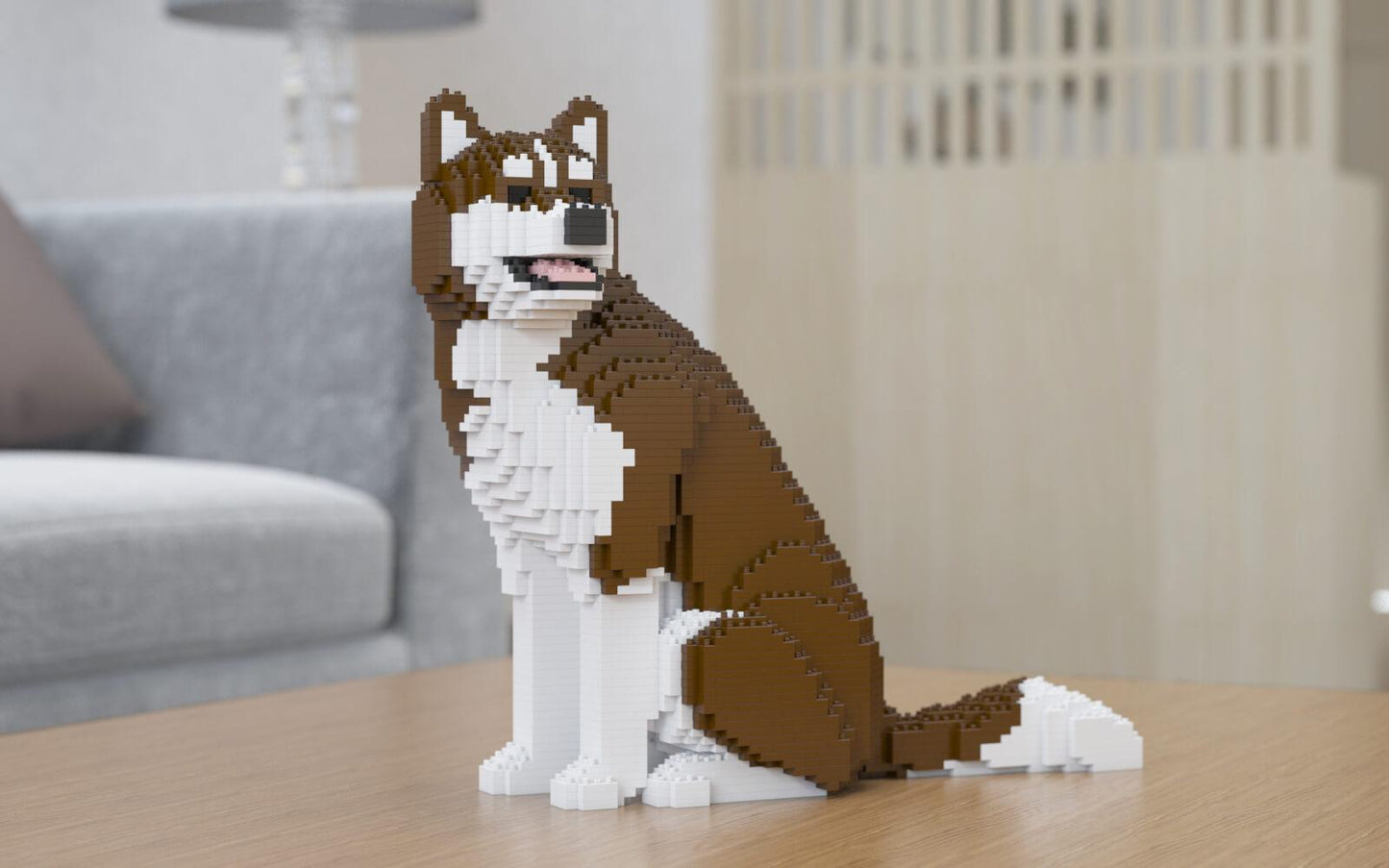 Husky 4-in-1 Pack Dog Sculptures - LAminifigs , lego style jekca building set