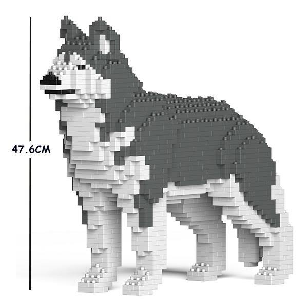 Husky Dog Sculptures - LAminifigs , lego style jekca building set