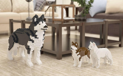 Husky Dog Sculptures - LAminifigs , lego style jekca building set