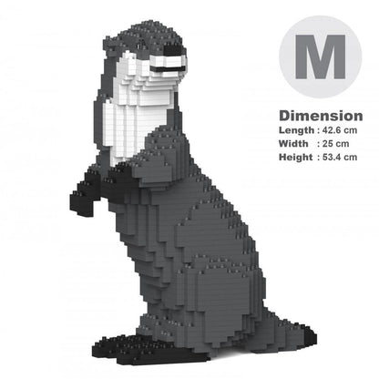Asian Small-Clawed Otter Sculpture - LAminifigs , lego style jekca building set, big size dimensions