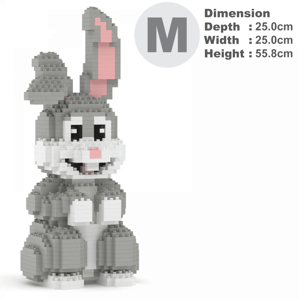 Rabbit Sculpture - LAminifigs , lego style jekca building set, big size dimensions