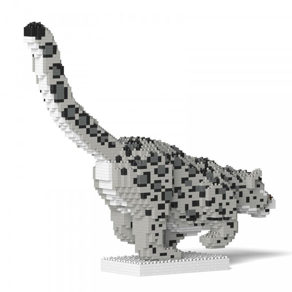 Snow Leopard Sculpture - LAminifigs , lego style jekca building set, white background